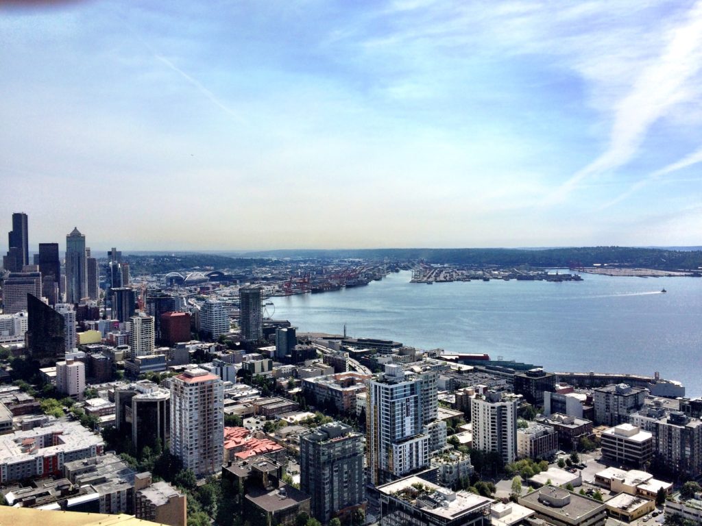 Seattle real estate skyline with lake union