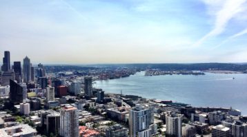 Seattle real estate skyline with lake union